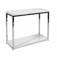 OSP Home Furnishings WST07-WH Wall Street Foyer Table in Chrome and White Finish